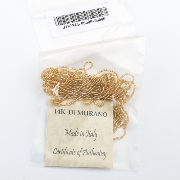 14K Di Murano multistrand gold beaded necklace Murano glass Made in Italy - Picture 15 of 16